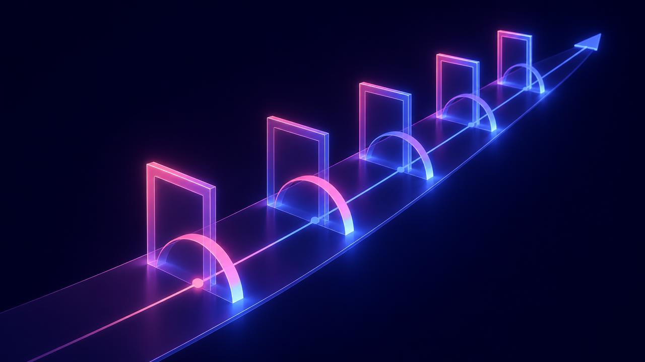 Abstract visualisation of sequential release readiness gates