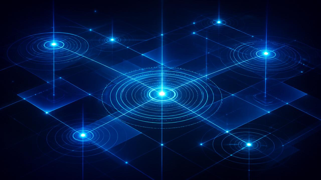 Abstract visualisation of HR security groups as connected permission nodes